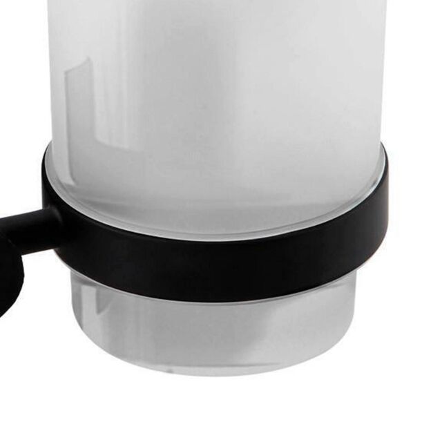Nes Home Modern Round Matte Black Single Tumbler Holder Wall Mounted Stainless Steel - image 1