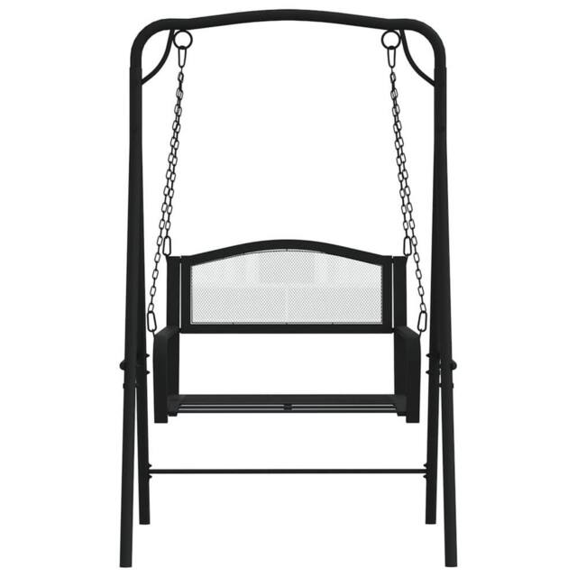 Berkfield Home Swing Bench 124 cm Black Steel - image 1