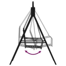 Berkfield Home Swing Bench 124 cm Black Steel - thumbnail 7