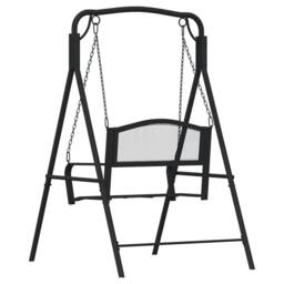Berkfield Home Swing Bench 124 cm Black Steel - thumbnail 5