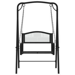 Berkfield Home Swing Bench 124 cm Black Steel - thumbnail 1
