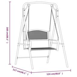 Berkfield Home Swing Bench 124 cm Black Steel - thumbnail 8