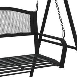 Berkfield Home Swing Bench 124 cm Black Steel - thumbnail 6