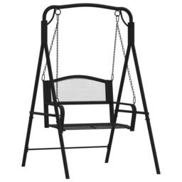 Berkfield Home Swing Bench 124 cm Black Steel - thumbnail 3