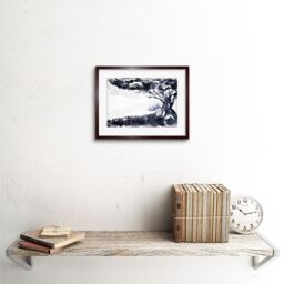 "Artery8 Wall Art Print Ink Abstract Tree Art Framed 9x7 inch in Brown - Size: W7"" x H9""" - thumbnail 2