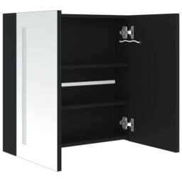 Berkfield Home LED Bathroom Mirror Cabinet 62x14x60 cm in Black - Size: 62 x 14 x 60 cm - thumbnail 5