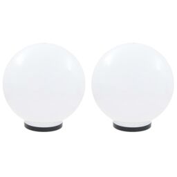 Berkfield Home LED Bowl Lamps 2 pcs Spherical 40 cm PMMA in White - thumbnail 2
