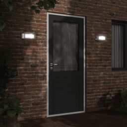 Berkfield Home Outdoor Wall Lights 2pcs Silver Stainless Steel - thumbnail 3