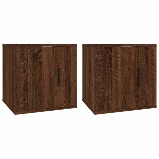 Berkfield Home Wall Mounted TV Cabinets 2 pcs Brown Oak 40x34.5x40 cm - image 1
