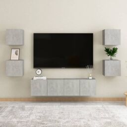 Berkfield Home Wall Mounted TV Cabinets 2 pcs Concrete Grey 30.5x30x30 cm - thumbnail 6