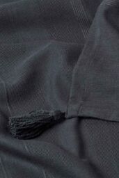 Homescapes Cotton Rajput Ribbed Throw in Black - Size: 150 cm x 200 cm - thumbnail 5