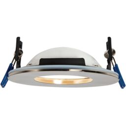 Loops Satin Nickel Recessed Bathroom Downlight - 9W Warm White LED Slim Ceiling Light in Metallics - thumbnail 4