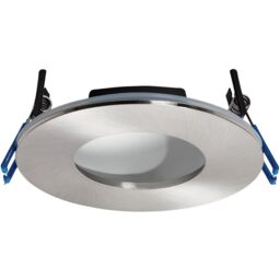 Loops Satin Nickel Recessed Bathroom Downlight - 9W Warm White LED Slim Ceiling Light in Metallics - thumbnail 3