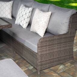 RayGar Verona 7 Seater Rattan Corner Set Adjustable Table Outdoor Polyrattan in Grey - Size: 1 Pack - thumbnail 4