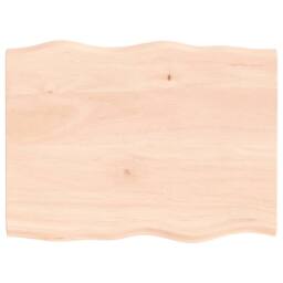 Berkfield Home Table Top 80x60x2 cm Untreated Solid Wood Oak Live Edge in Light Tan - Size: 80 x 60 x 2 cm - thumbnail 2