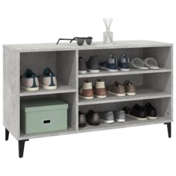 Berkfield Home Shoe Cabinet Concrete Grey 102x36x60 cm Engineered Wood - Size: 102 x 36 x 60 cm - thumbnail 4
