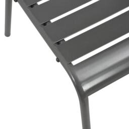 Berkfield Home Stackable Outdoor Chairs 2 pcs Steel Grey - thumbnail 6