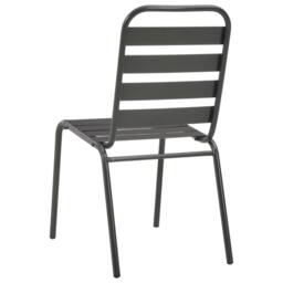Berkfield Home Stackable Outdoor Chairs 2 pcs Steel Grey - thumbnail 5