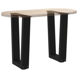 Berkfield Home Dining Table Legs V-Shape 2 pcs Black 28x(42-43.3) cm Steel - thumbnail 8