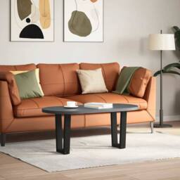 Berkfield Home Dining Table Legs V-Shape 2 pcs Black 28x(42-43.3) cm Steel - thumbnail 1