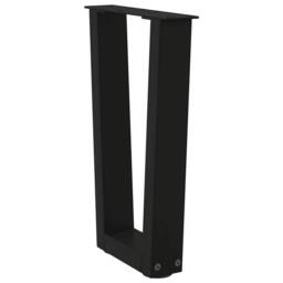 Berkfield Home Dining Table Legs V-Shape 2 pcs Black 28x(42-43.3) cm Steel - thumbnail 4