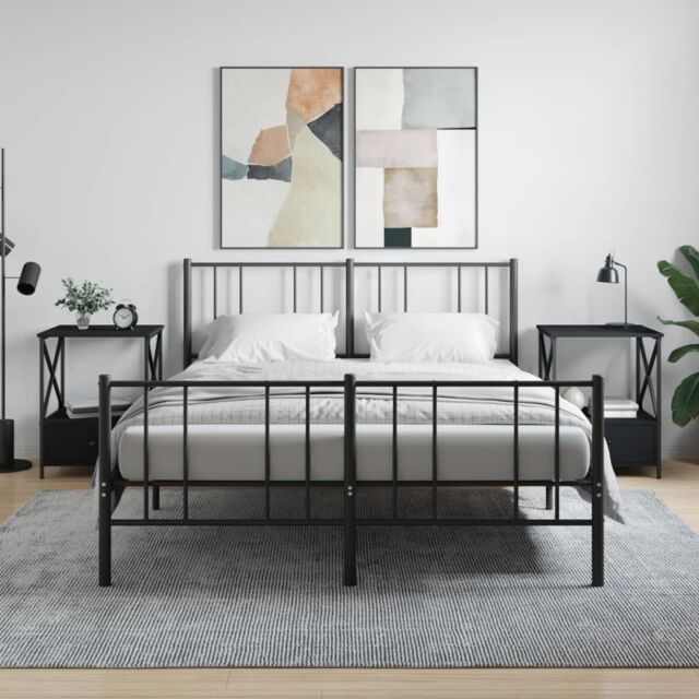 Berkfield Home Bedside Tables 2 pcs Black 50x41x65 cm Engineered Wood - Size: 50 x 41 x 65 cm - image 1