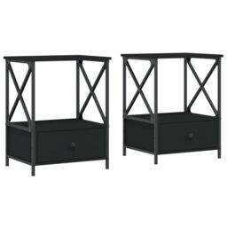 Berkfield Home Bedside Tables 2 pcs Black 50x41x65 cm Engineered Wood - Size: 50 x 41 x 65 cm - thumbnail 2