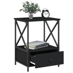 Berkfield Home Bedside Tables 2 pcs Black 50x41x65 cm Engineered Wood - Size: 50 x 41 x 65 cm - thumbnail 4