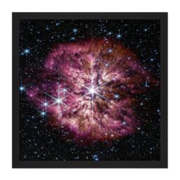 "Artery8 Wall Art Print NASA James Webb Telescope Prelude to Supernova Square Framed Picture 16X16 Inch in Black - Size: W16"" x H16""" - thumbnail 1