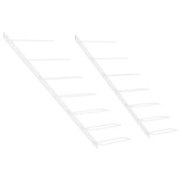 Berkfield Home Wall-mounted Wine Rack for 7 Bottles 2 pcs White Metal - thumbnail 1