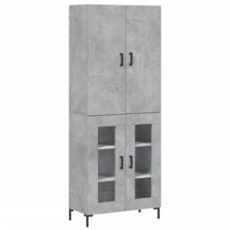 Berkfield Home Highboard Concrete Grey 69.5x34x180 cm Engineered Wood - thumbnail 3