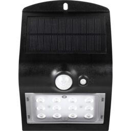 Luceco Solar Guardian PIR Wall Light, IP65, 1.5W, 220lm, 4000K, Black - thumbnail 2
