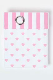 Homescapes Pink Love Hearts Ready Made Eyelet Curtain Pair - Size: 117 cm width x 137 cm drop - thumbnail 3