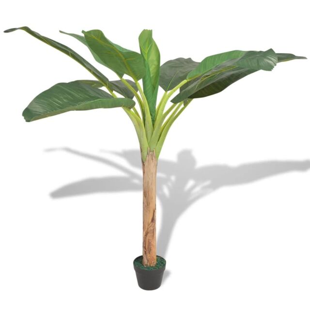 Berkfield Home Artificial Banana Tree Plant with Pot 150 cm Green - image 1