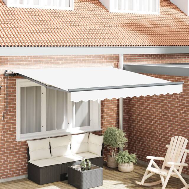 Berkfield Home Manual Retractable Awning White 350x250 cm - image 1