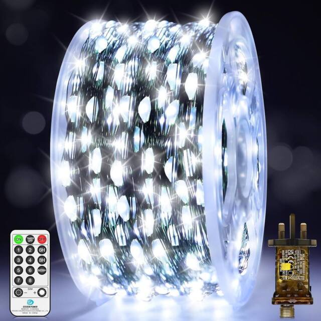 Garwarm LED Christmas Tree Lights Outdoor Fairy Lights String Lights in White - image 1