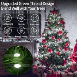 Garwarm LED Christmas Tree Lights Outdoor Fairy Lights String Lights in White - thumbnail 6