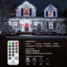 Garwarm LED Christmas Tree Lights Outdoor Fairy Lights String Lights in White - thumbnail 8