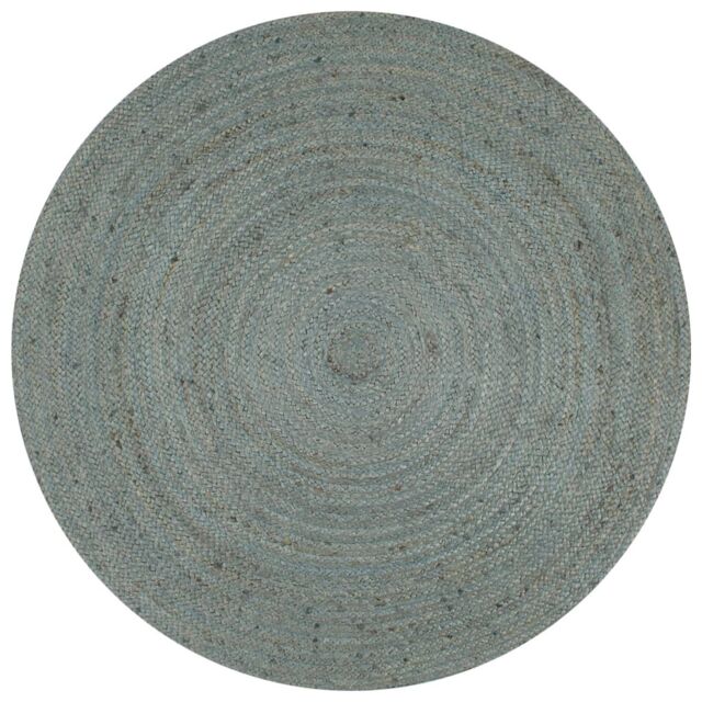 Berkfield Home Handmade Rug Jute Round 150 cm Olive Green - Size: 100 cm diameter - image 1