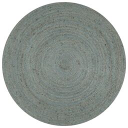 Berkfield Home Handmade Rug Jute Round 150 cm Olive Green - Size: 100 cm diameter - thumbnail 1