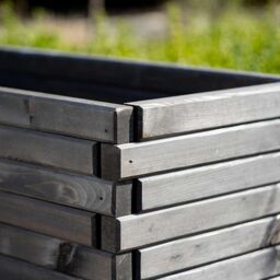 Primrose L2m Pine Wood Raised Trough Planter in Grey in Brown - thumbnail 3