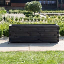 Primrose L2m Pine Wood Raised Trough Planter in Grey in Brown - thumbnail 2