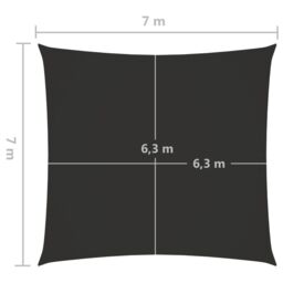 Berkfield Home Sunshade Sail Oxford Fabric Square 7x7 m Anthracite in Black - thumbnail 6