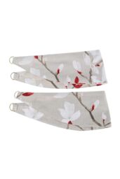 Homescapes Anita Floral Tie Back Pair in Red - thumbnail 2