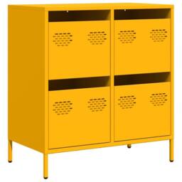 Berkfield Home Sideboard¬†Mustard Yellow 68x39x73.5 cm Cold-rolled Steel in Mustard