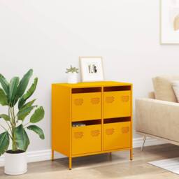 Berkfield Home Sideboard¬†Mustard Yellow 68x39x73.5 cm Cold-rolled Steel in Mustard - thumbnail 3