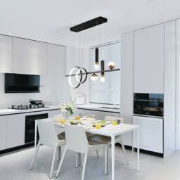 NIVOR 6 LED Kitchen Island Linear Pendant Dimmable Spotlight Lamp Adjustable in Black - thumbnail 8