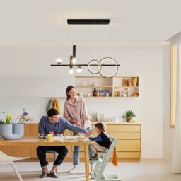 NIVOR 6 LED Kitchen Island Linear Pendant Dimmable Spotlight Lamp Adjustable in Black - thumbnail 6