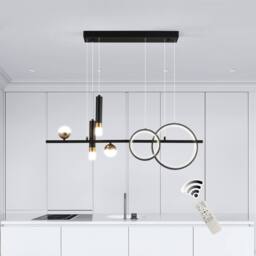 NIVOR 6 LED Kitchen Island Linear Pendant Dimmable Spotlight Lamp Adjustable in Black - thumbnail 1