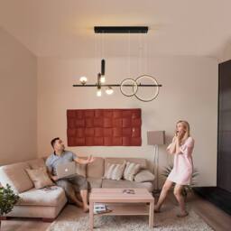 NIVOR 6 LED Kitchen Island Linear Pendant Dimmable Spotlight Lamp Adjustable in Black - thumbnail 4